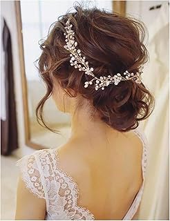 رباط رأس للزفاف مصنوع يدويًا من الكريستال وحجر الراين، تاج كرمة شعر فرعي لإكسسوارات شعر العروس وصيفة العروس لحفلات الزفاف والمهرجانات للنساء والبنات من تشارجانس (ذهبي)