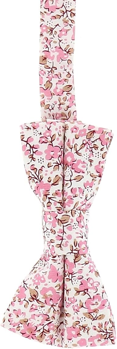 Set Cravate & Noeud Papillon Liberty Vieux Rose Motif Fleuri - Pochette Et Boutons De Manchette Inclus - Mariage Champêtre, Cérémonie Floral
