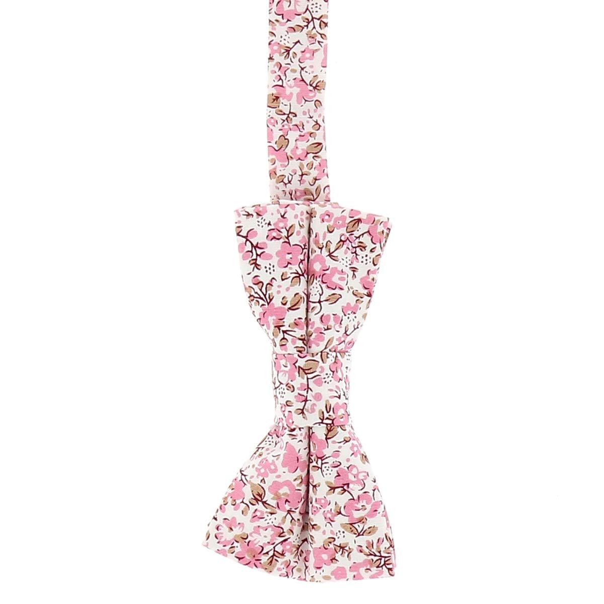 Krawatte Slim Schleife für Jungen, Altrosa und Weiß – Schleife für Kinder, rosa antik mit Blumen – Hochzeit Champeter – Brautjungfer Taufe, Blumenmotiv Krawatten