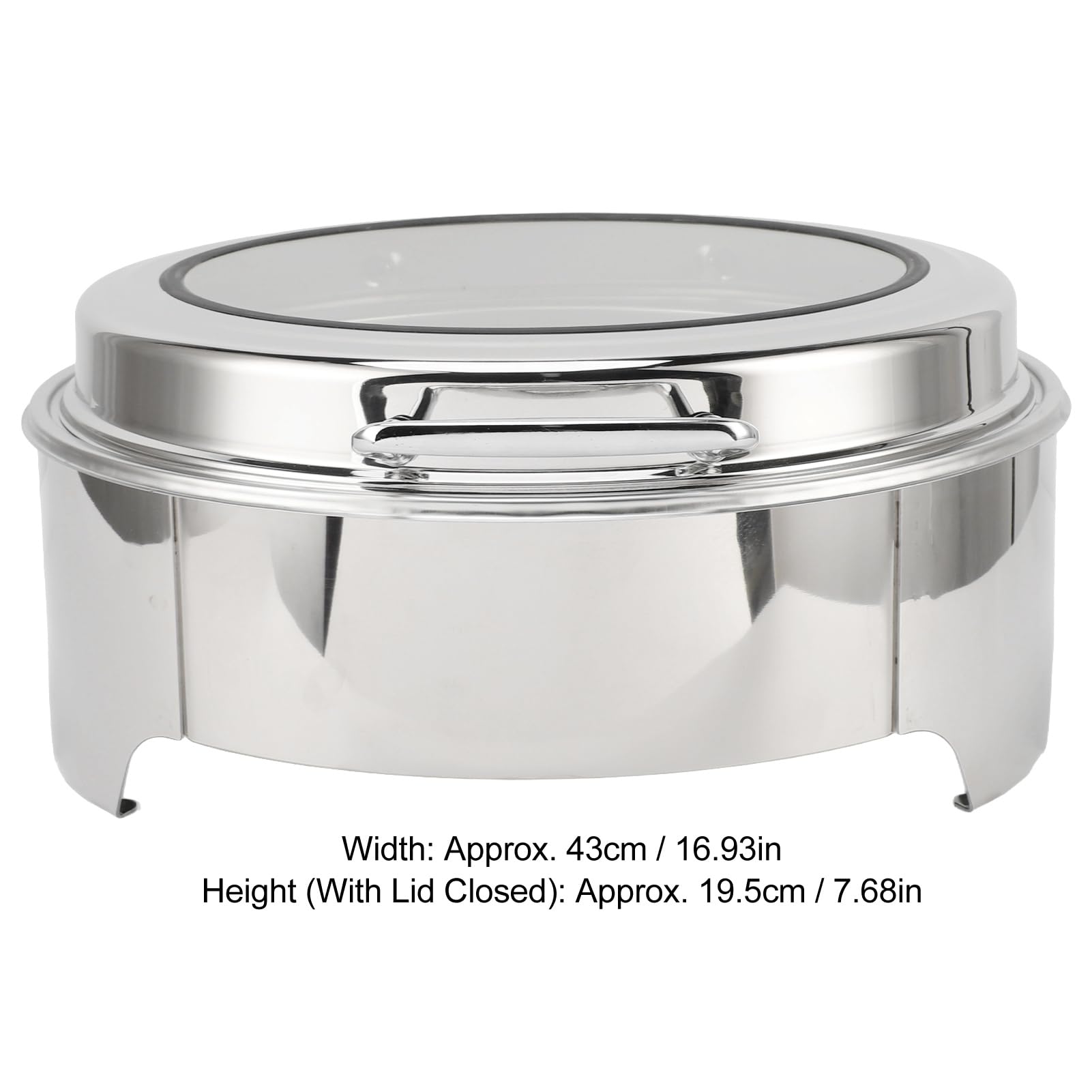 Estufa Tipo Buffet de Acero Inoxidable, Calentador de Alimentos, Calefacción Eléctrica Portátil de 6L para Banquete en Restaurante de Hotel (Plata)