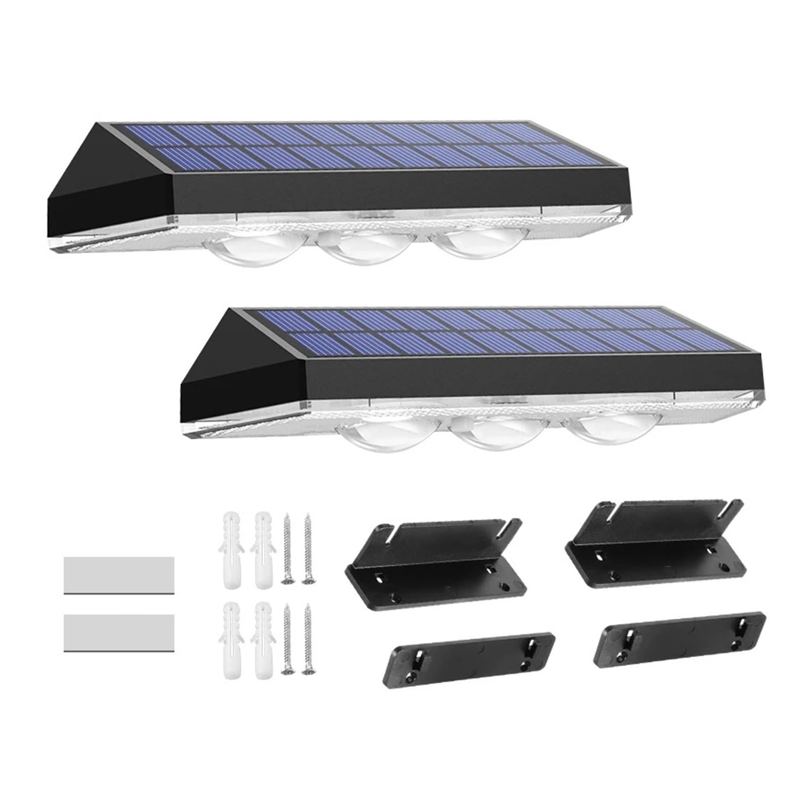 Gadsqdkok 2Pack-3Led 2 Pack 990000Lm Colorful Solar Wall Lights 3 Led Solar Fence Lights Outdoor Waterproof Solar Deck Lights For Fence Post Yard