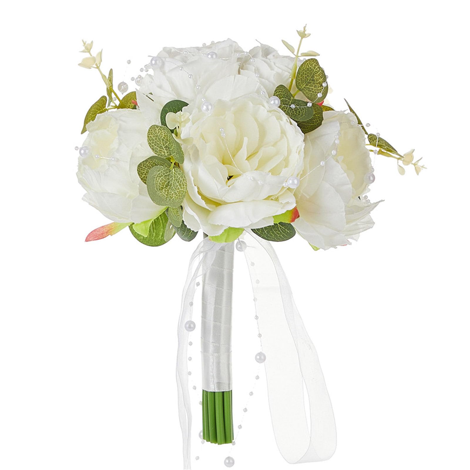Xinsheinelry Bridal Bouquets Wedding Bouquets with Ribbon for Bridal, Bridesmaids, Anniversary, Wedding Decorations Photography Props