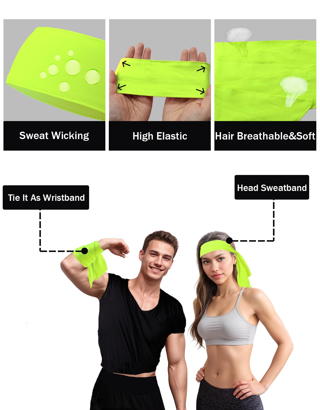 Head Tie, Tennis Headbands Tie Back, Sweat Wicking Ninja Karate Running Headband Headwrap for Men Women Kids Girls Boys
