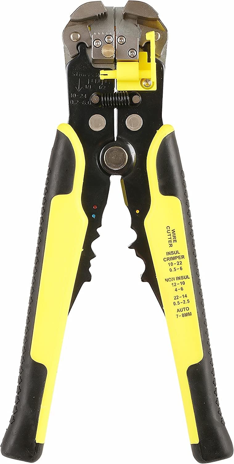 Scalebee Wire Stripper, Wire Strippers Electrical AWG 10-24 Compound Automatic Wire Stripper Plier 3-in-1 Hand Tool Self-Adjusting Cable Stripper, Wire Cutter and Terminal Crimper