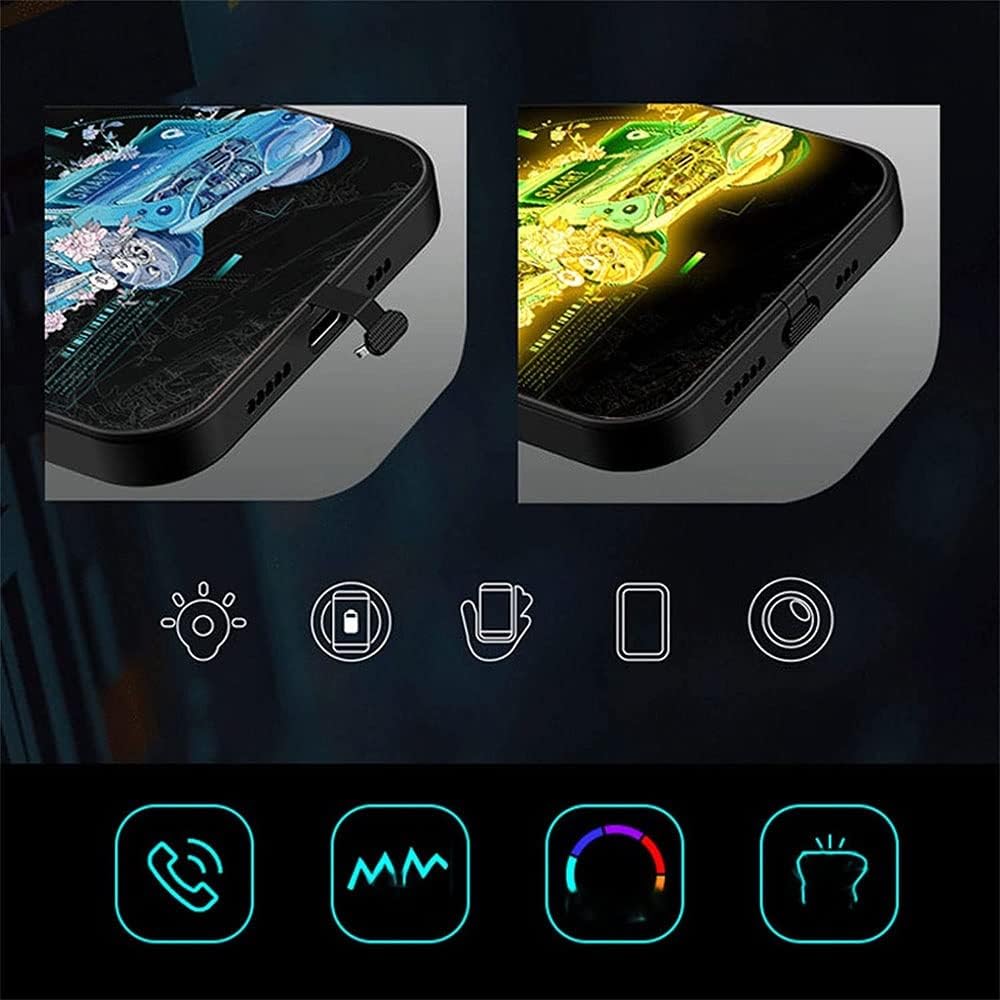 Intelligent Sound Control Light-Up Phone Case for iPhone 13/14pro Max (Color : A#, Size : for iPhone 14)