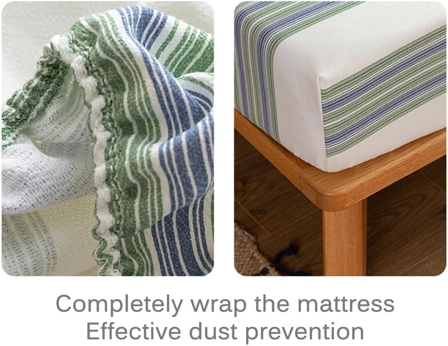 F,120 * 200cmFULL, 100% Cotton Mattress Protector for Queen King Size Mattress Cover with Elastic Band 360° Complete Wrap Fitted Sheet Bed Cover for Home Bedroom Hotel Washable