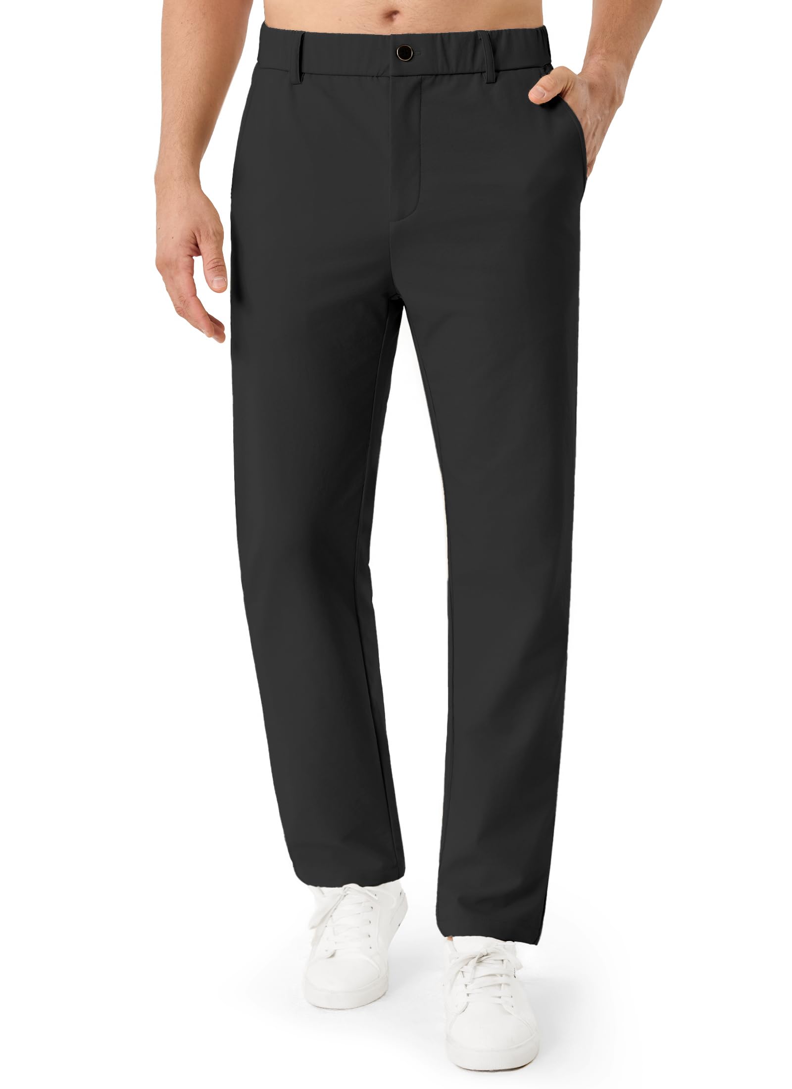 Mens Golf Pants Waterproof Stretch Work Pants 30 32 34 Quick Dry Lightweight Casual Comfy Trousers with Pockets