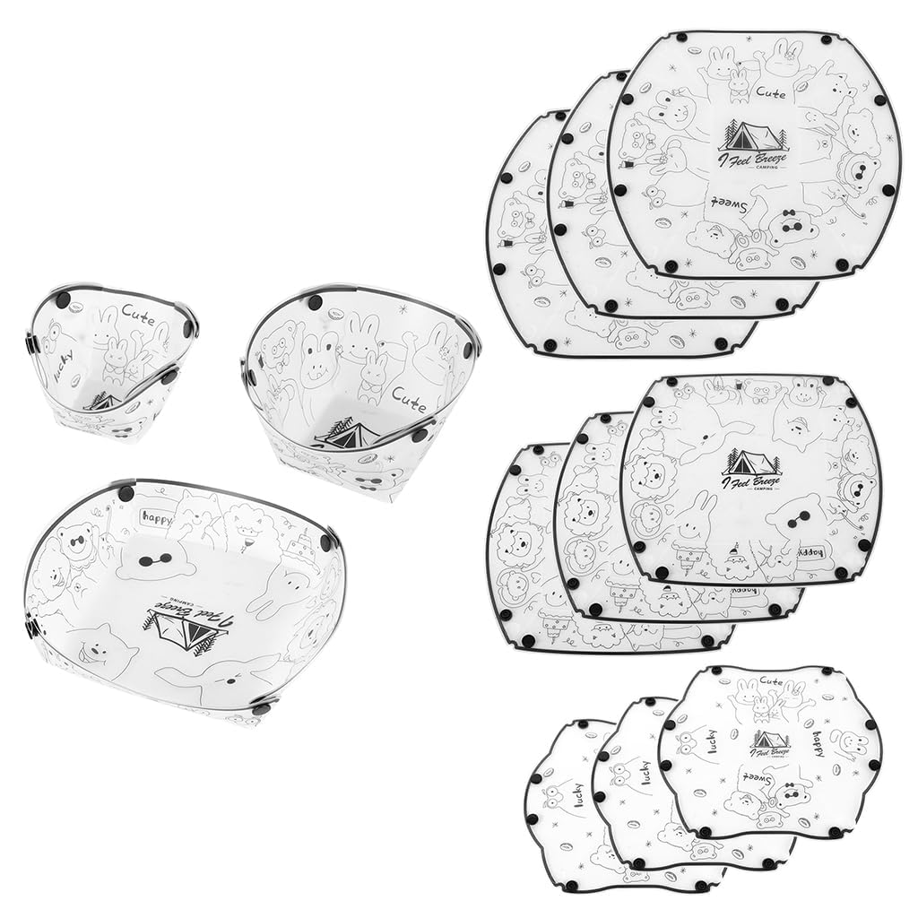 Collapsible Camping Bowl Plate Set 3 Piece Foldable Tableware for Outdoor Adventures Picnic Travel Family Gatherings-picture-17