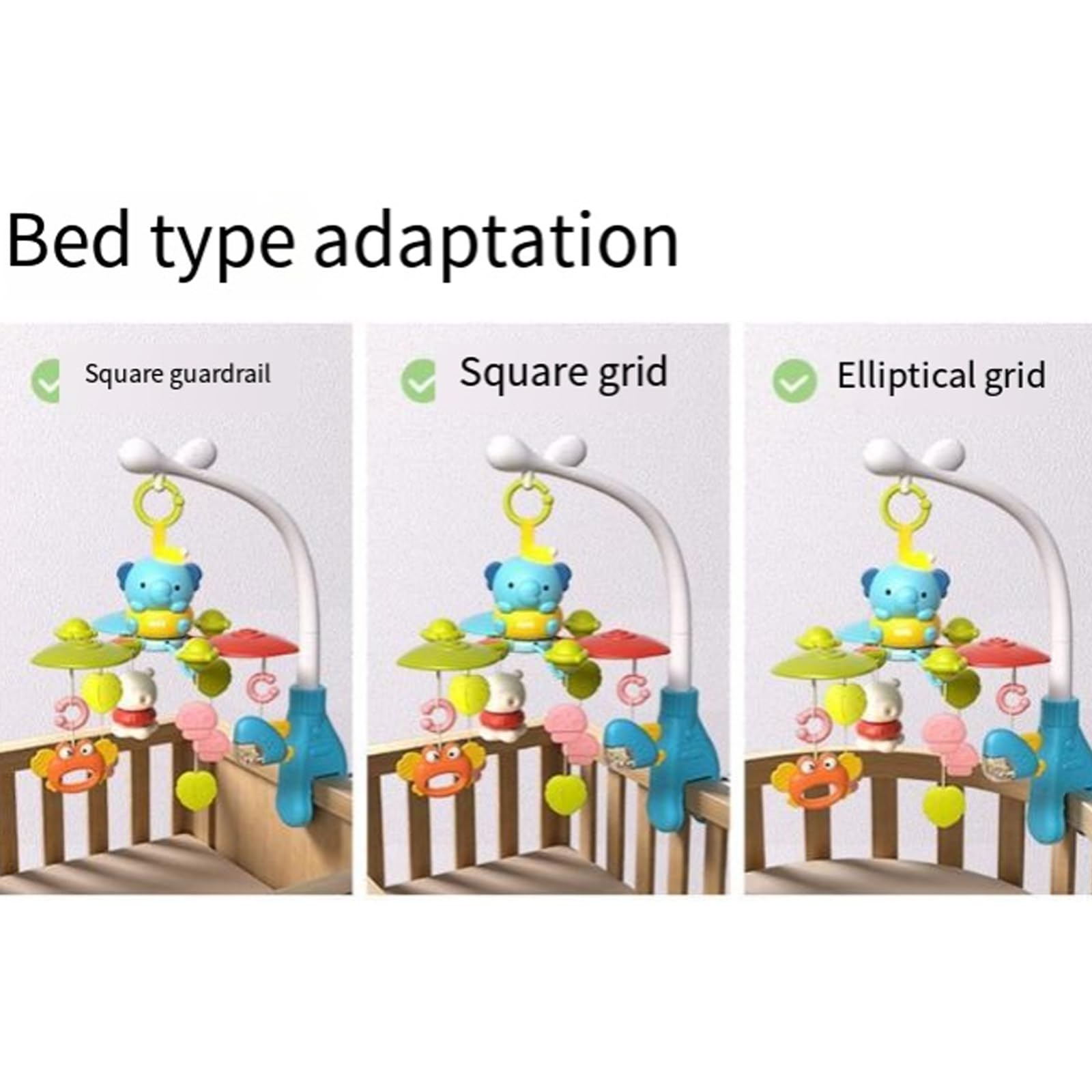 Cartoon Elefant Krippe Mobile Rotierendes Musikspielzeug mit beruhigenden Geräuschen & Nachtlicht für Kinderzimmer Dekor Musikkrippe Mobile mit hängendem drehbarem Spielzeug