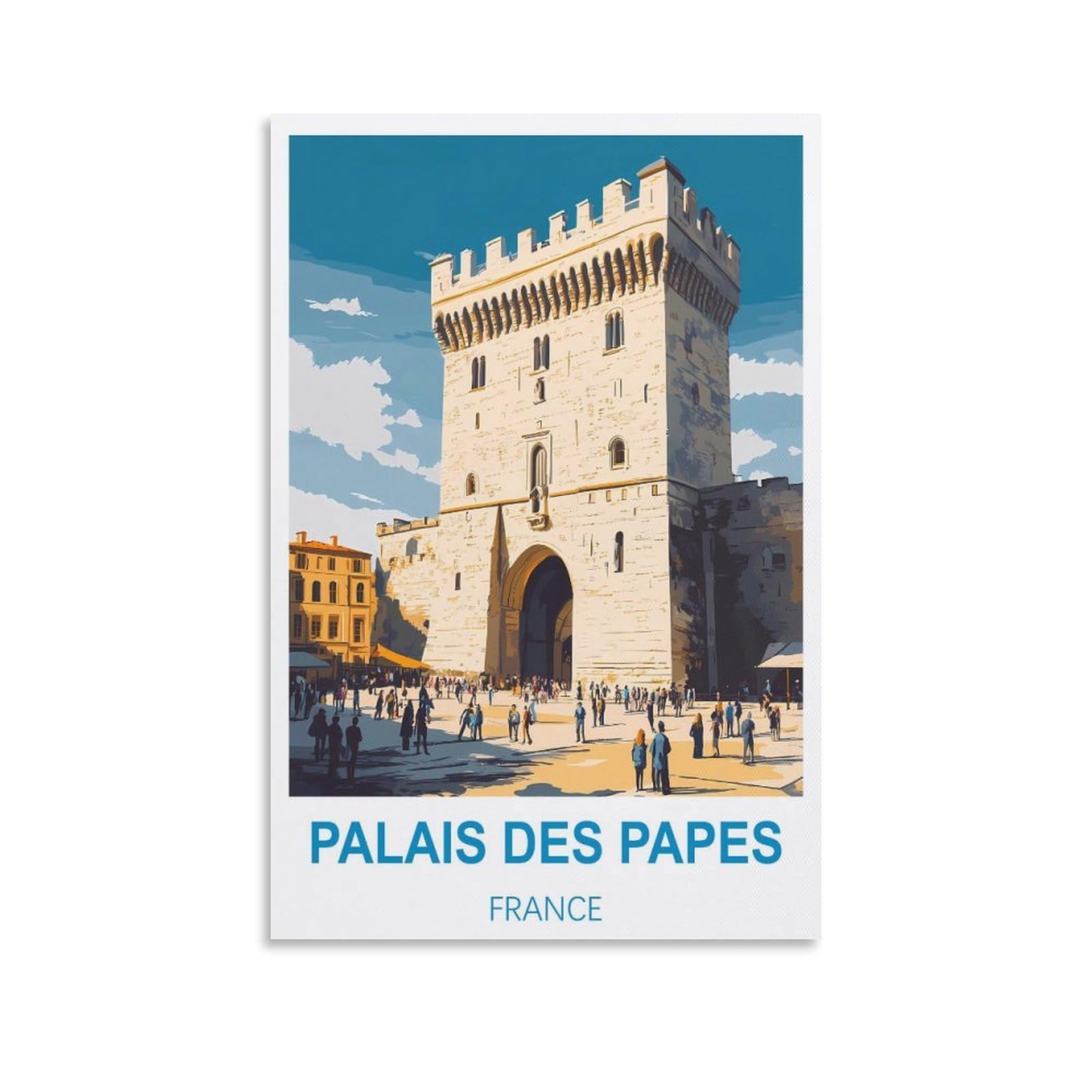 EZMLFA 5D Diamond Painting Kits for Adults,Palais Des Papes France Diamond Art Kits for Beginners,Full Drill Diamonds Gem Art for Home Wall Decor Gift 40x40cm