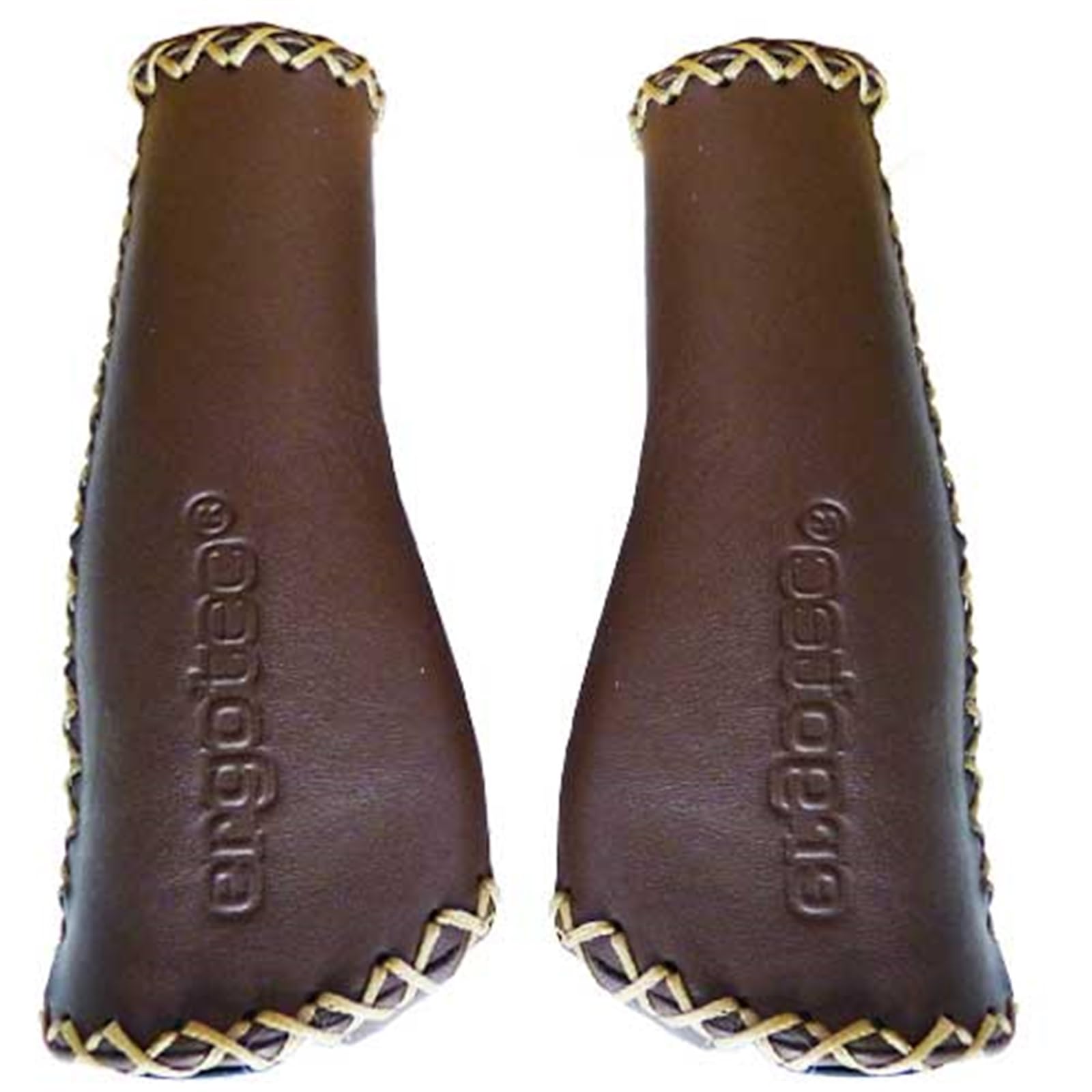 ergotec ALS-09/2 Handlebar Grip Leather Craton 135/135mm - Brown, 135/135mm