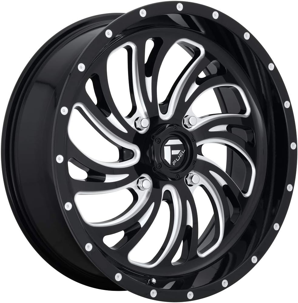 Bundle - 9 Items: Fuel Kompressor 24" Wheels Black 35" MotoSlayer Tires [4x156 Bolt Pattern 3/8x24 Lug Kit]