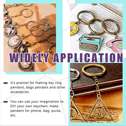 Swpeet 450Pcs 3/5" 15Mm Bronze Key Chain Rings Kit, Including 150Pcs Keychain Rings With Chain And 150Pcs Jump Ring With 150Pcs Screw Eye Pins Bulk For Jewelry Findings Making (15Mm, Bronze) #TOP6