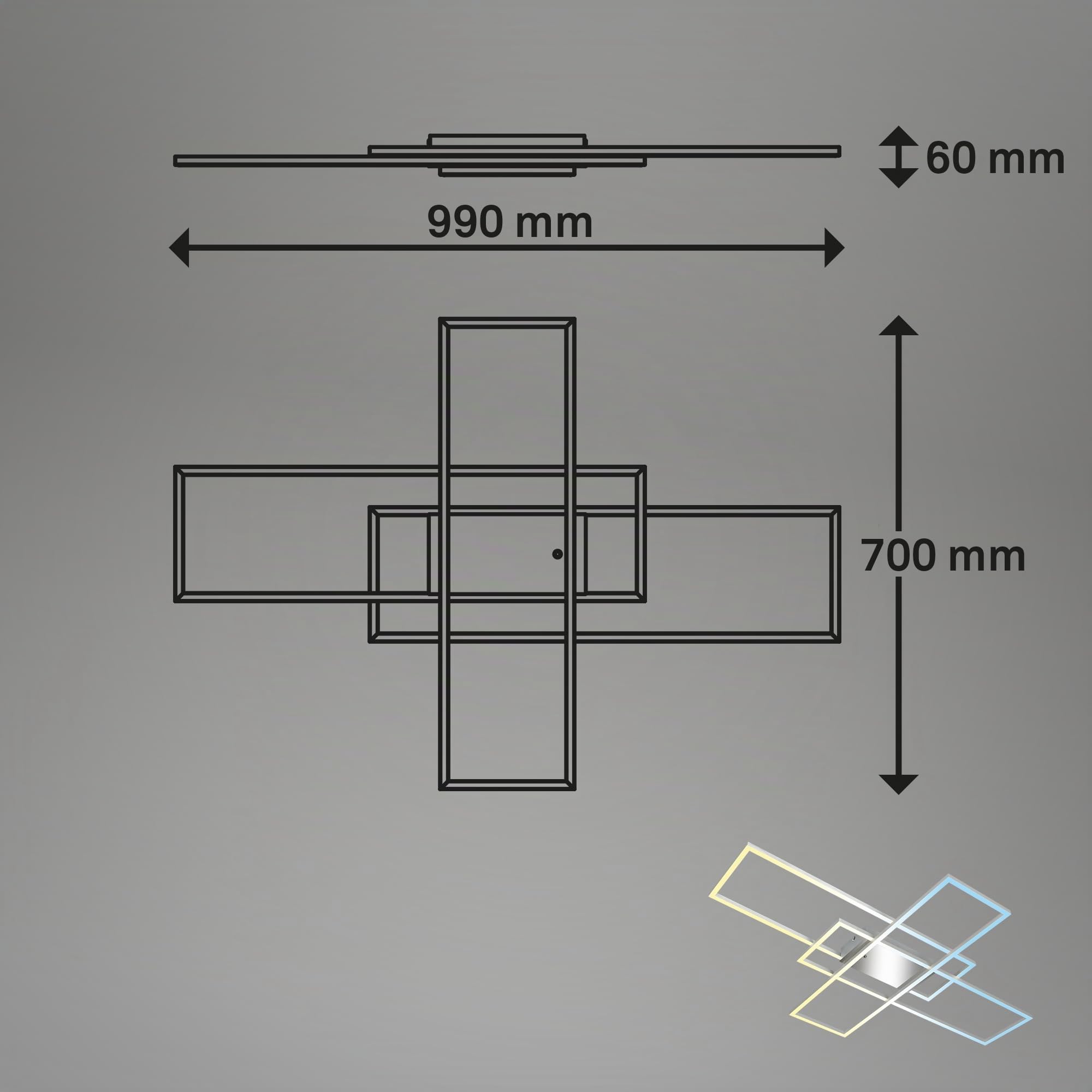 BRILONER - Lampada da soffitto a LED con telecomando, dimmerabile, regolabile da bianco caldo a bianco freddo, lampada a LED, lampada da soffitto, lampada da soggiorno, camera da letto, lampada da