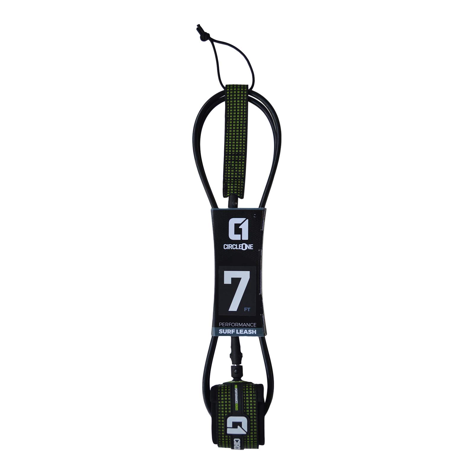 Circle One 7ft Performance Surfboard Ankle Leash Black