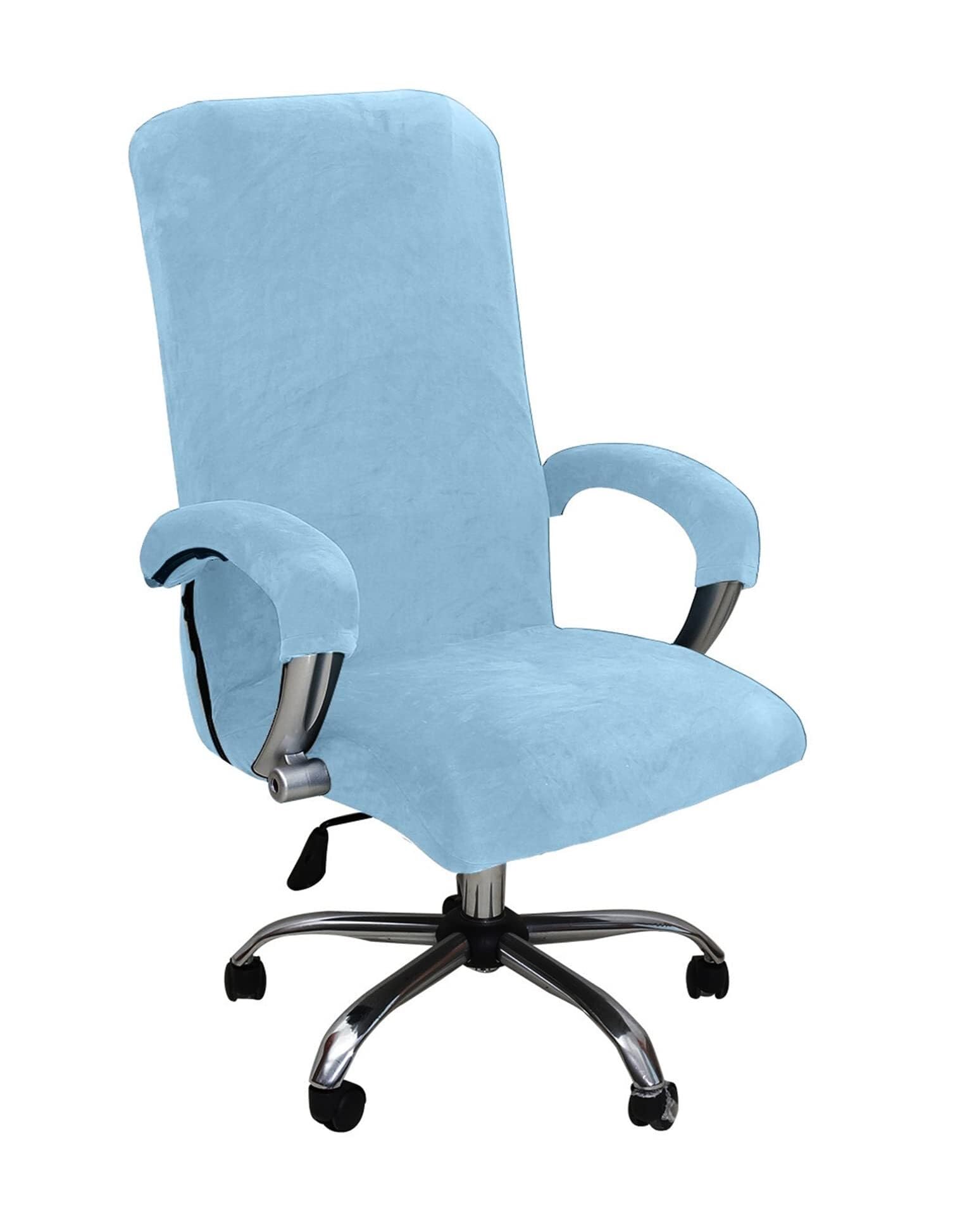 NMVAWIPT Velvet Computer Chair Slipcover With Armrest Covers - High Stretch Office Boss Chairs Protector Cover For Gaming(5#,L)