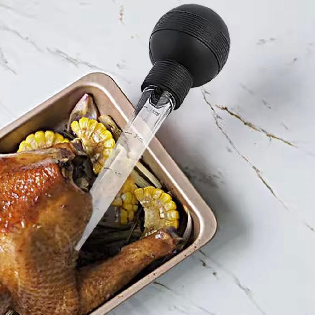 Siringa Per Arrosti In Silicone | Per Iniettare Marinate Nella Carne | Con Sfera Di Aspirazione E Spazzola Per Pulizia - Foto 2