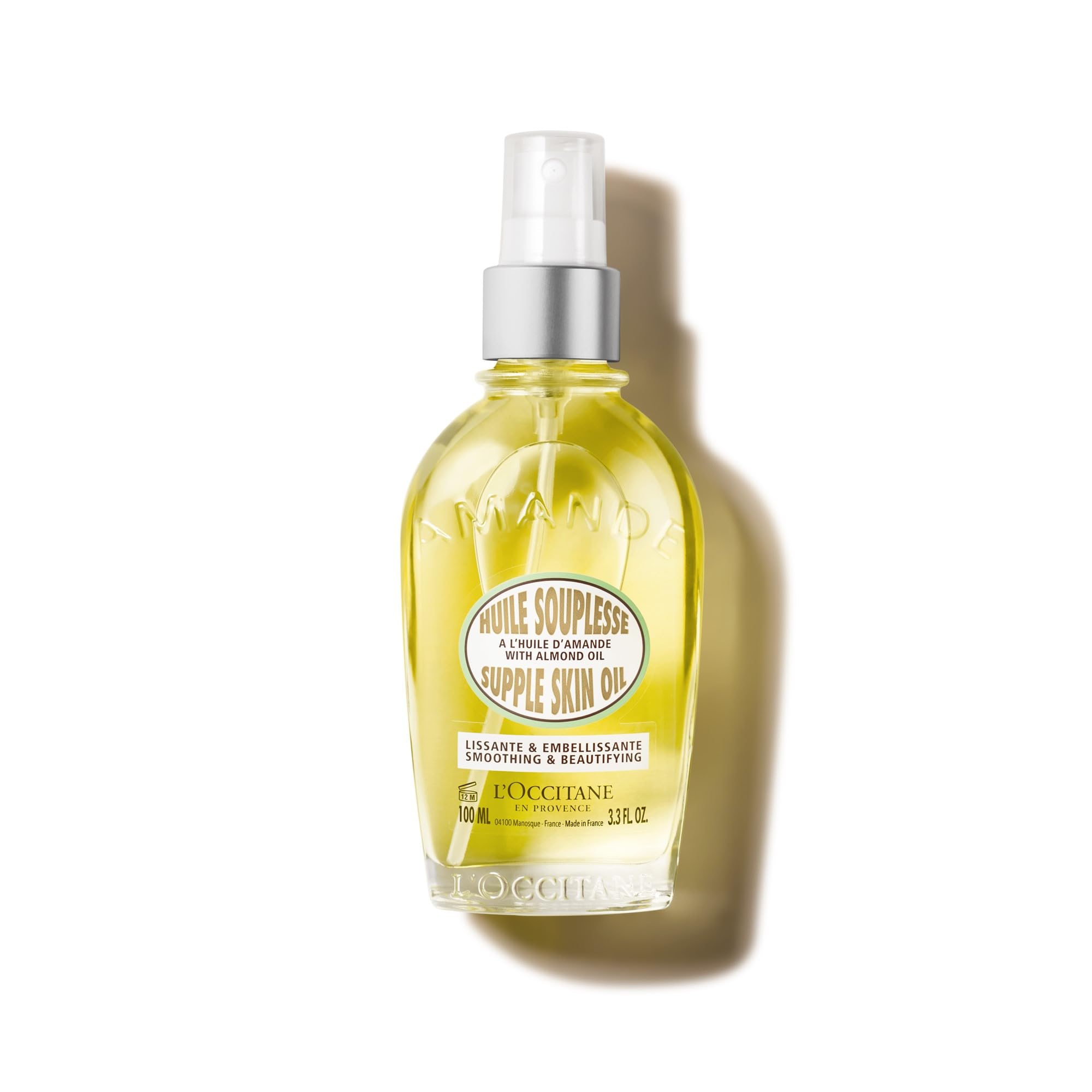 L'OCCITANE Almond Supple Skin Oil 100ml, 50% Pure Almond Oil for Deep Hydration & Glow, Vegan, Fast-Absorbing Body Oil, Luxury Clean Beauty Skincare for Soft, Supple SkinL'OCCITANE Almond Supple Skin Oil 100ml, 50% Pure…