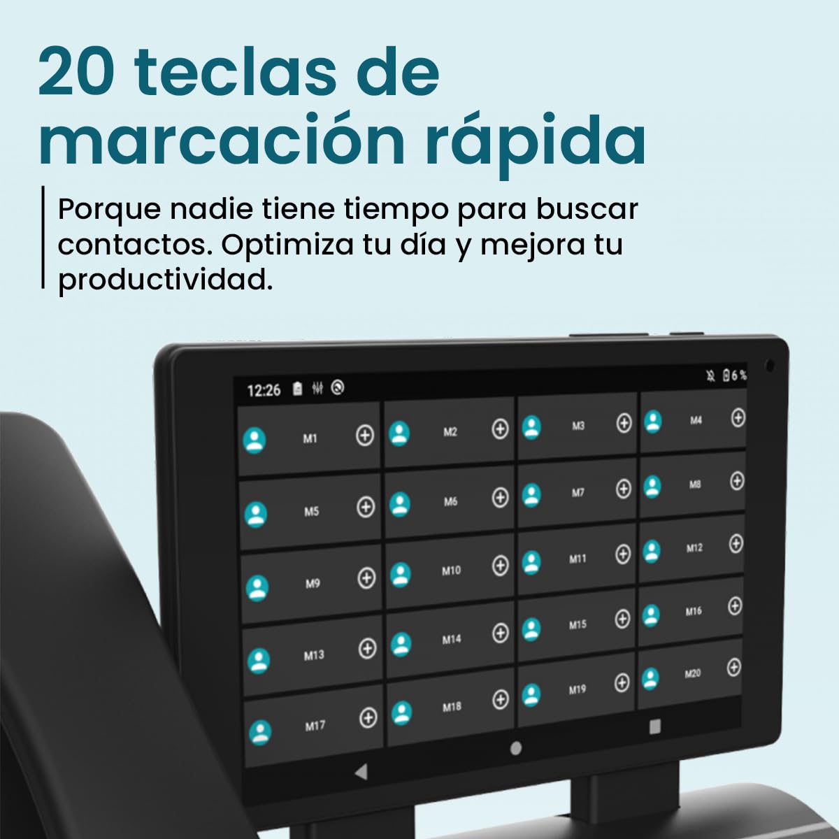 ADOC Telefon stacjonarny bez kabli, 4G D30, HD Voice, Volte, VoWiFi, Tablet wymienny 8", Android 10, Google GMS, Bateria 4000 mAh, Czarny.