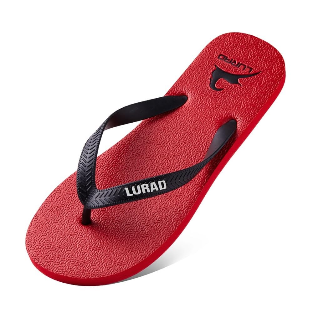 Tongs noires pour homme, sandales de plage rouges taille 46