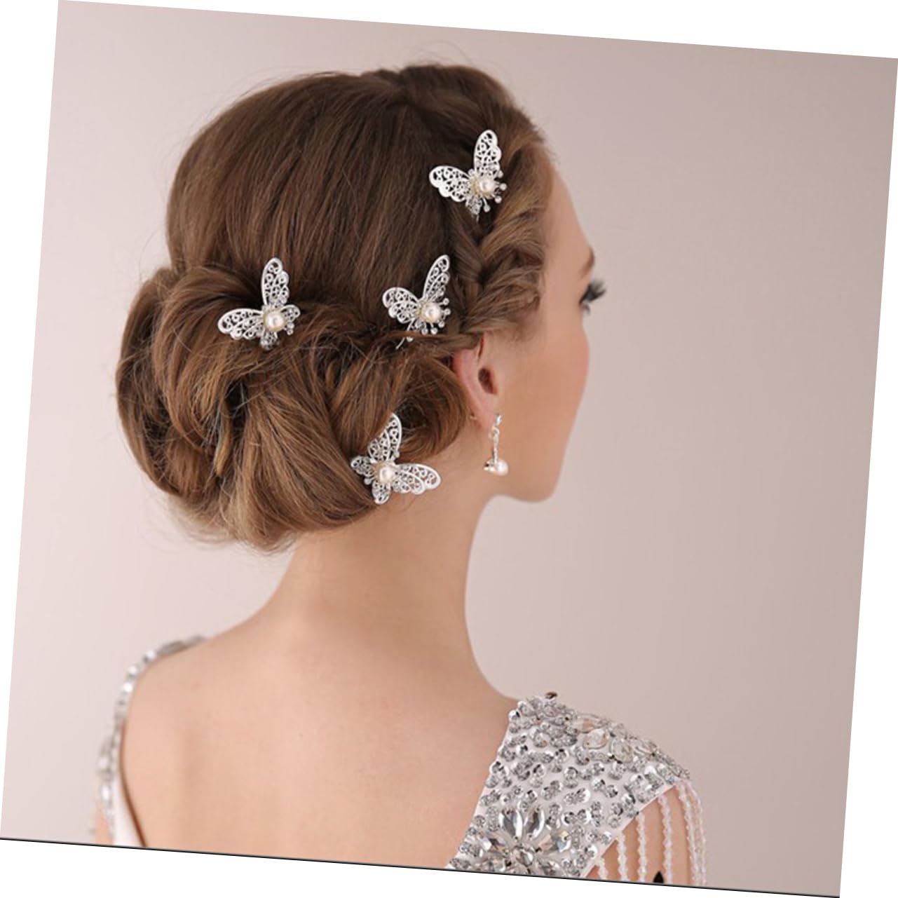 FRCOLOR 60pezzi Fermagli Per Sposa Con Perle e Cristalli Accessori Eleganti Per Cerimonia e Matrimonio Argento