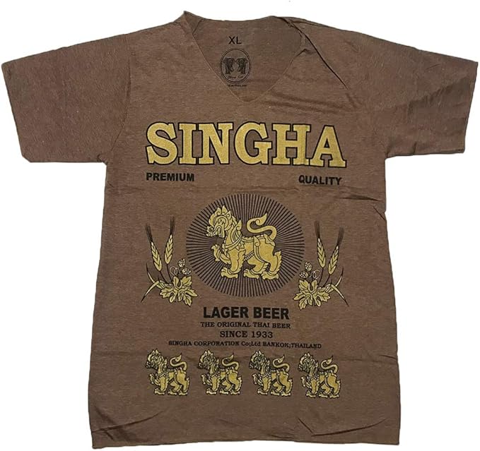 Amazon メンズｍ Xlサイズ シンハービールプリントtシャツ エスニックの定番アイテム どんなボトムにも合わせられる アジアン 2サイズ 男女兼用 ユニセックス ゆうメール対応アイテム メンズ レディース Tシャツ カットソー 通販