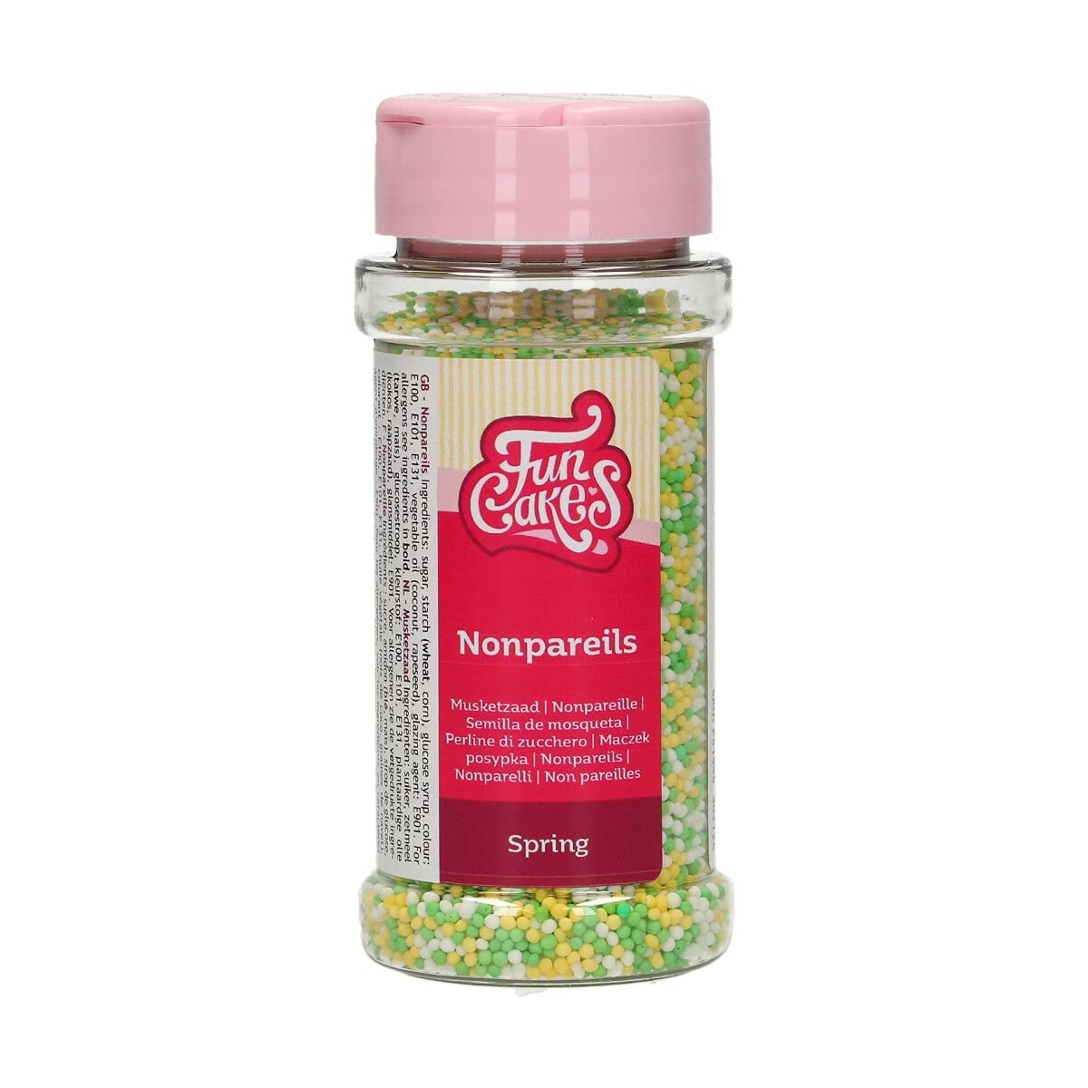 FunCakes Nonpareils Printemps: Sprinkles de gâteau, bon goût, parfait pour la décoration de gâteaux, des centaines et des milliers de sprinkles. 80 g.