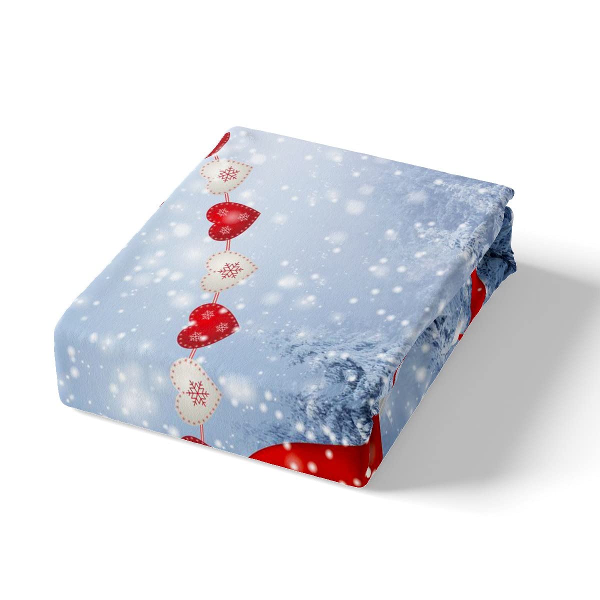 Homemissing Thème GNOME De Noël Courtepointe Courtepointe De Noël Motif Nain Draps Lit Rouges Et Bleus Costume Garçon Et Fille Décoration Paysage Neige 220x240cm