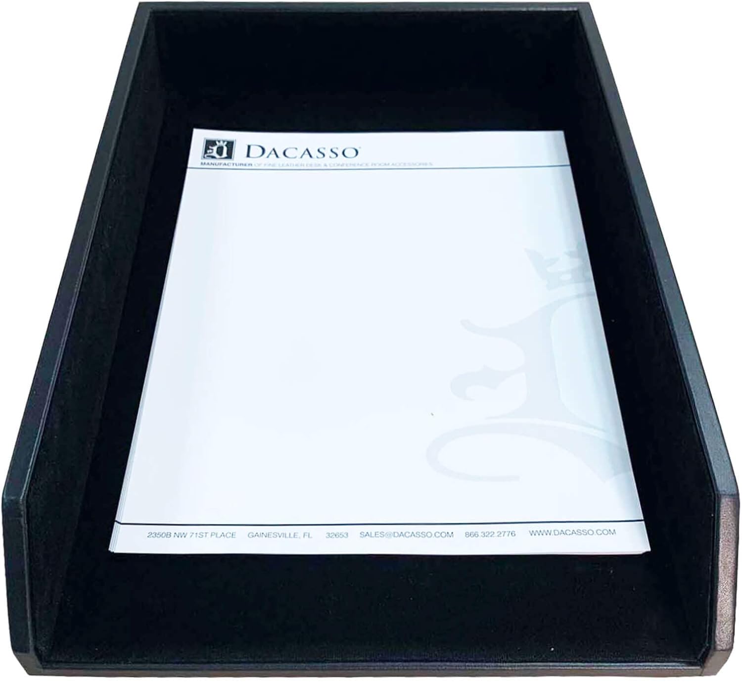 Dacasso Classic Black Leather Legal Letter Tray