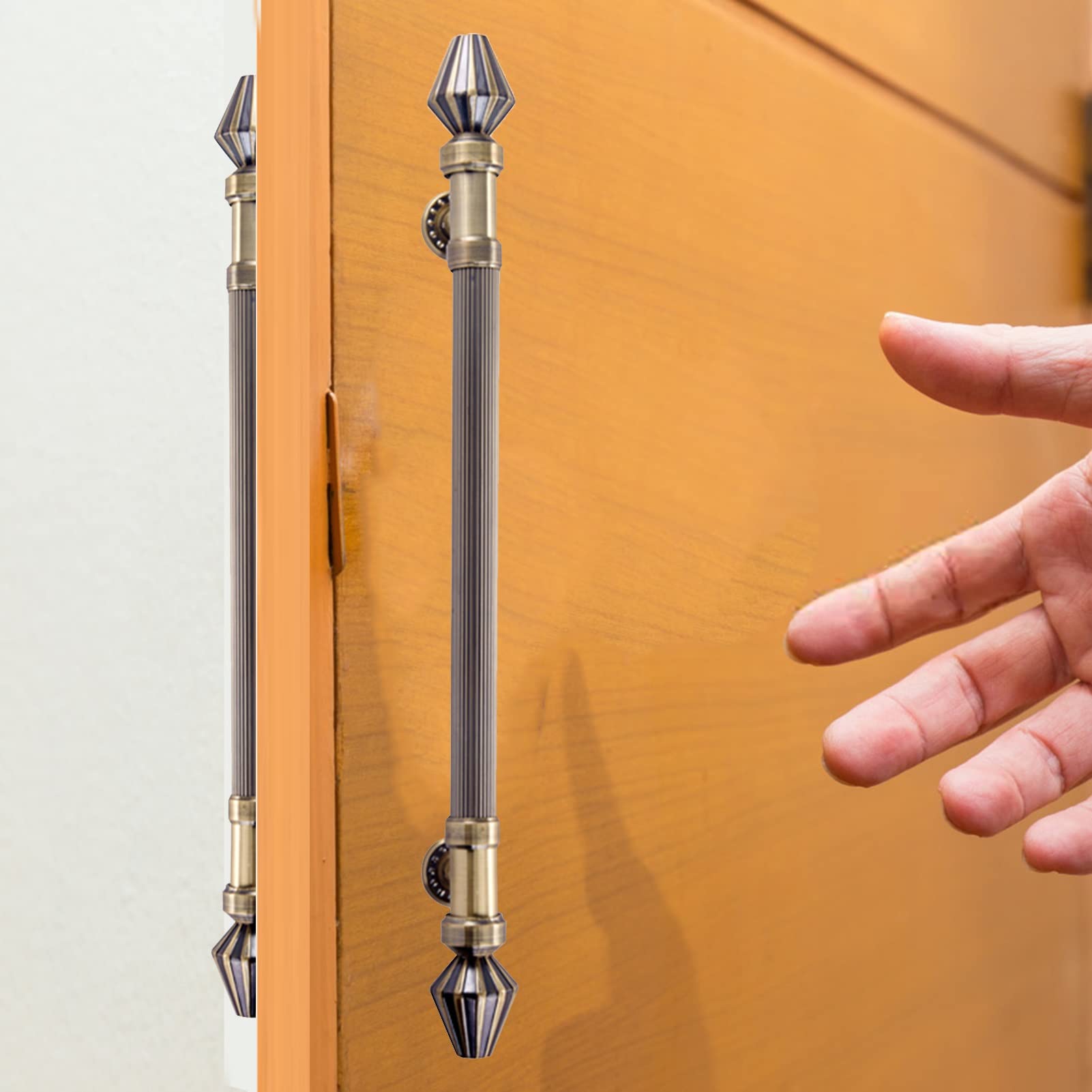 Poignée de porte coulissante double face pour quincaillerie de bois