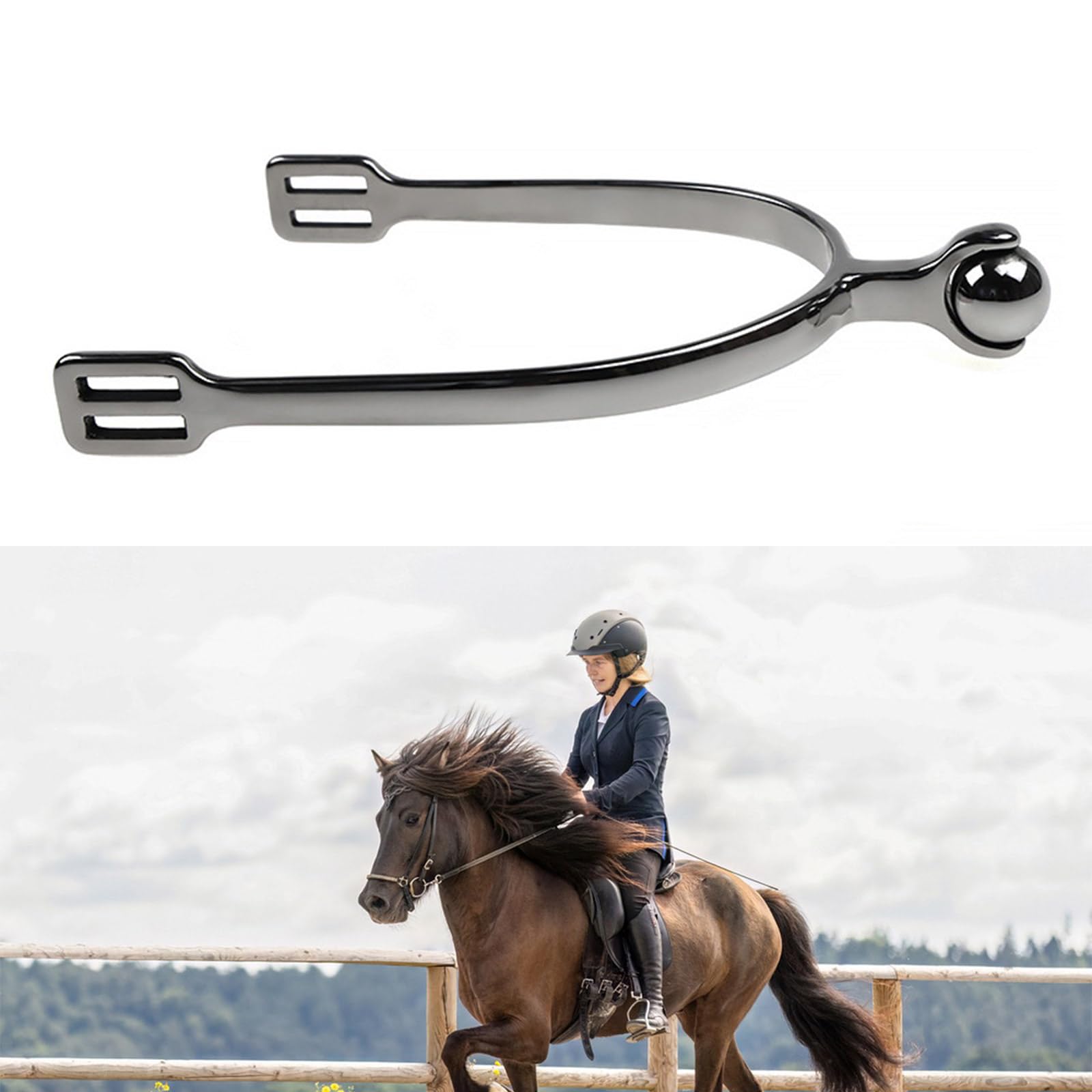 Éperon Équestre en Acier Inoxydable Haute Résistance Styles Anglais pour Équitation De Précision Accessoires De Cyclisme