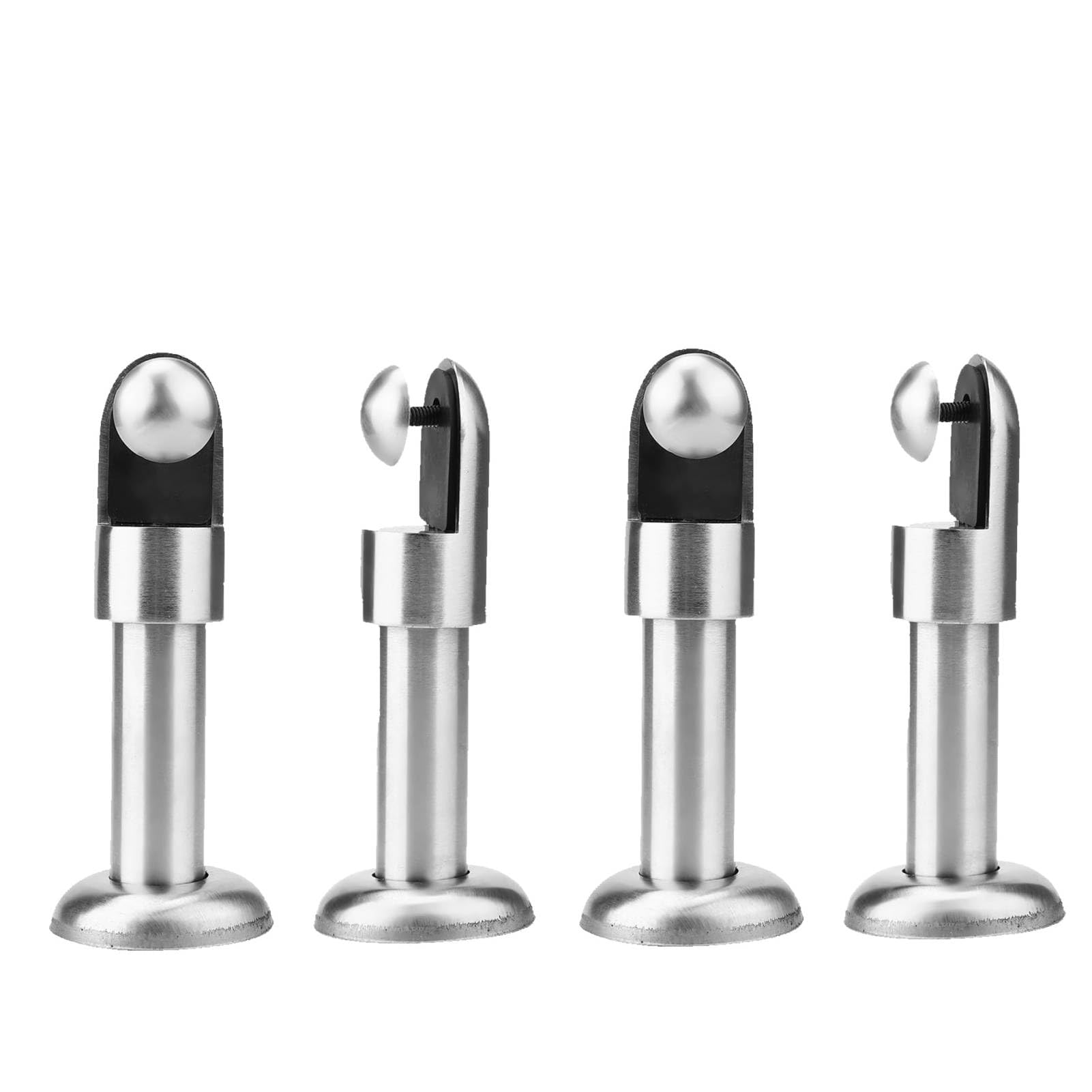 Gsycle 4Pcs Toilet Cubicle Legs, Adjustable Legs 12-18mm Toilet Partition Foot Stainless Steel Toilet Cubicle Fittings Legs Support Feet Toilet Partition Hardware for Bathroom