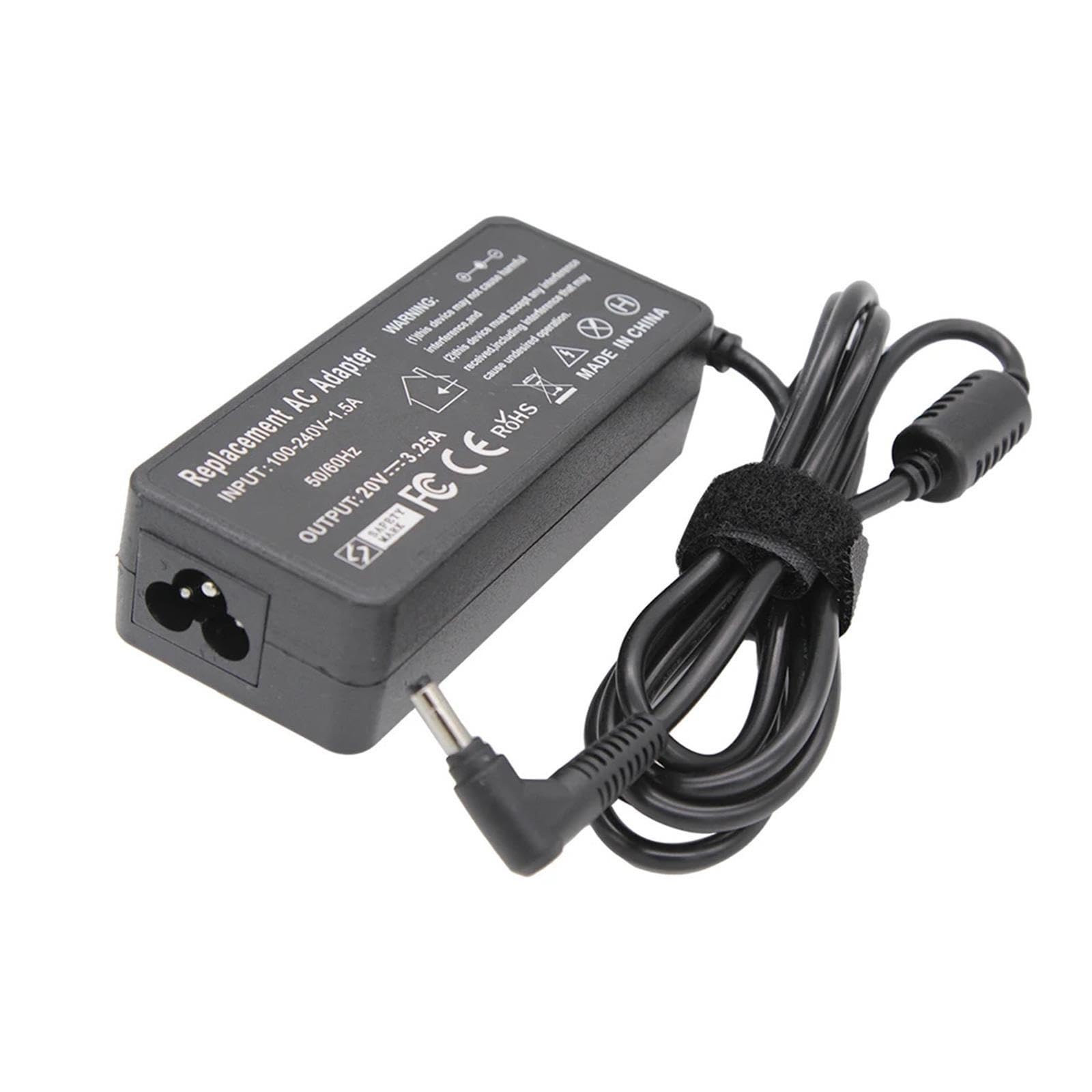 Cargador De Vuelta De CA De 20 V, 3,25 A, 65 W, 4,0 X 1,7 Mm, Compatible con ThinkPad, Compatible con IdeaPad, 330s 320 100-15 B50-10 Yoga 710 510-14ISK Redmibook 14 13(with EU Plug)