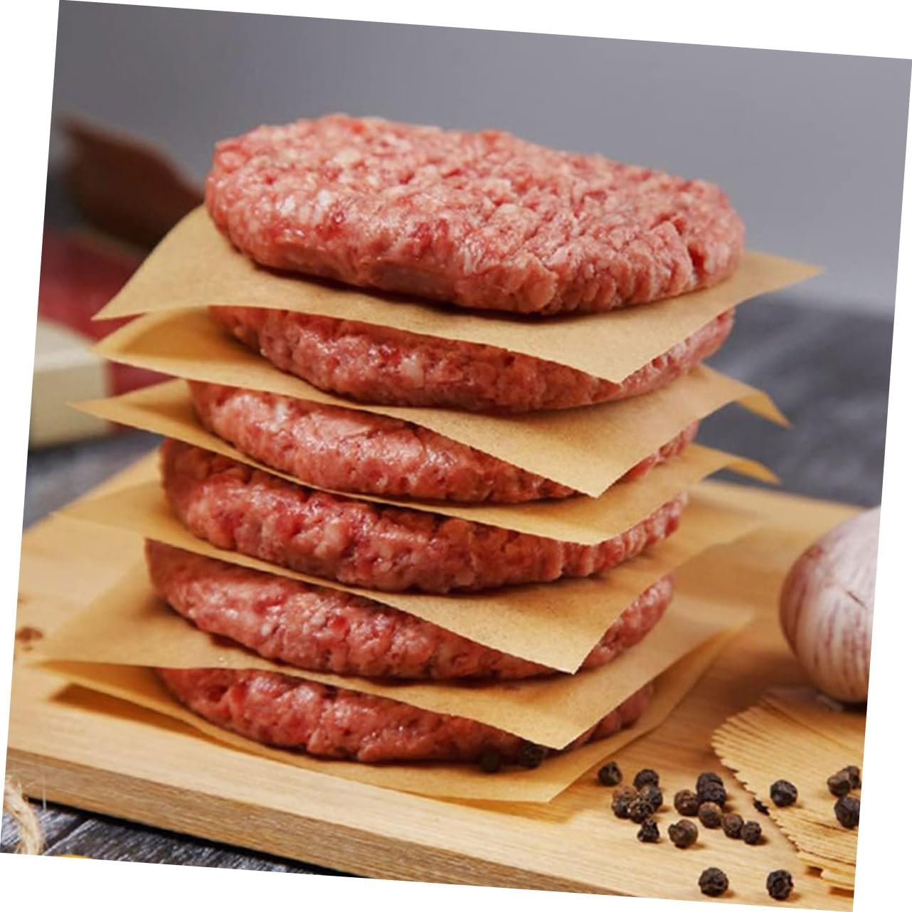 500pcs Nonstick Hamburger Patty Paper Sheets for Burger -safe Parchment for Easy Patty Separation and Frying