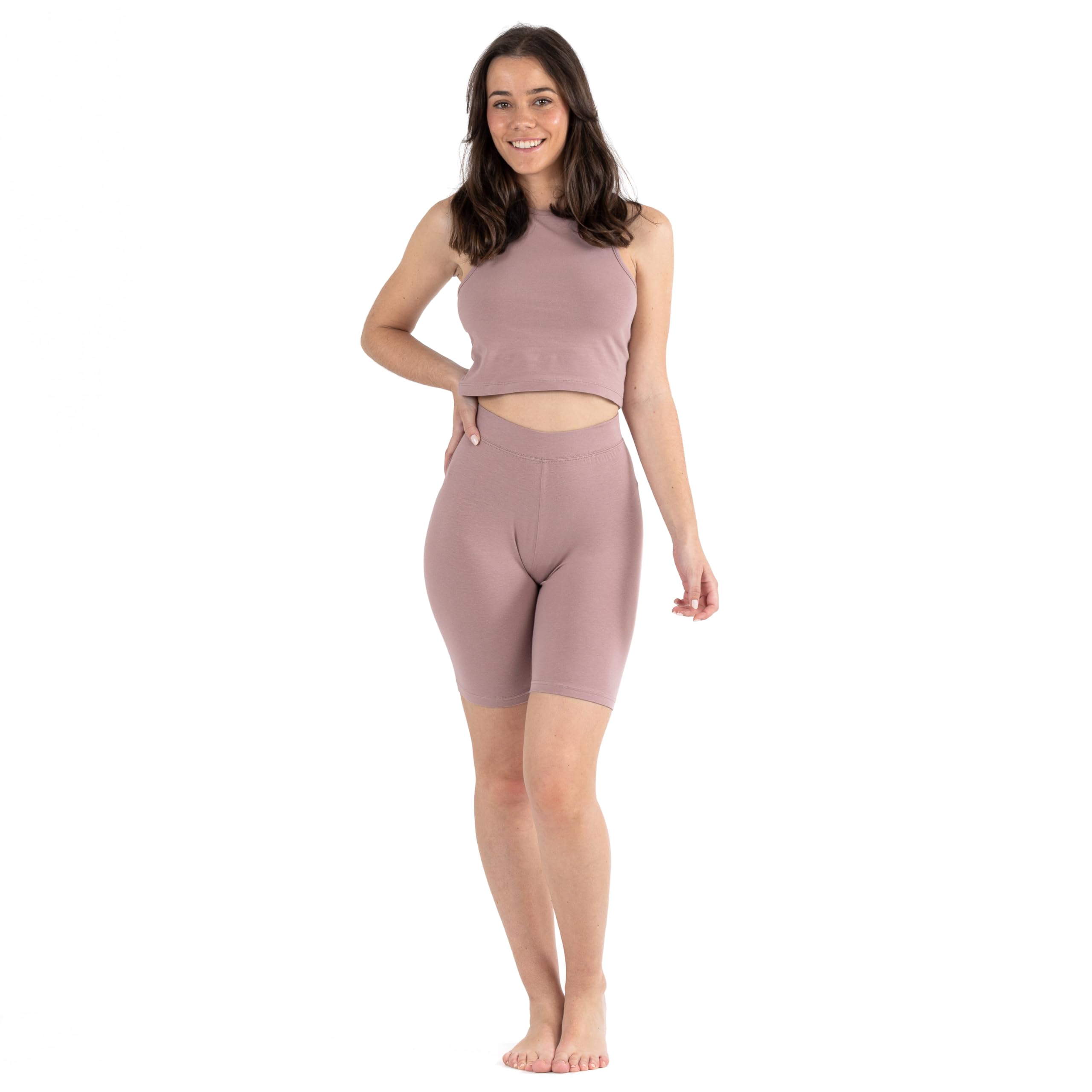 TRAMAS+ Conjunto Deportivo Mujer Corto, Chándal culotte de dos piezas con top deportivo y legging corto, Ropa cómoda para Fitness y Gimnasio