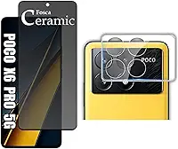 Película Privacidade Cerâmica Fosca + Pelicula De Câmera Para Xiaomi Poco X6 Pro