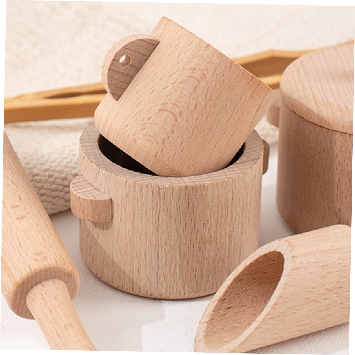 Tè Legno Finzione per Tea Party Dei Kit Interattivo Ruolo e Sviluppo Sensoriale per Feste con Genitori e