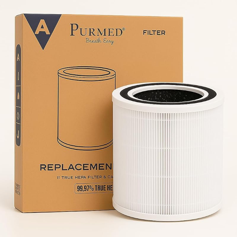 Purmed Levoit Core 200 Uyumlu Filtre Seti – Yüksek Verimli HEPA + Aktif Karbon | 3‑Aşamalı Hava Temizleyici Yedek Filtre
