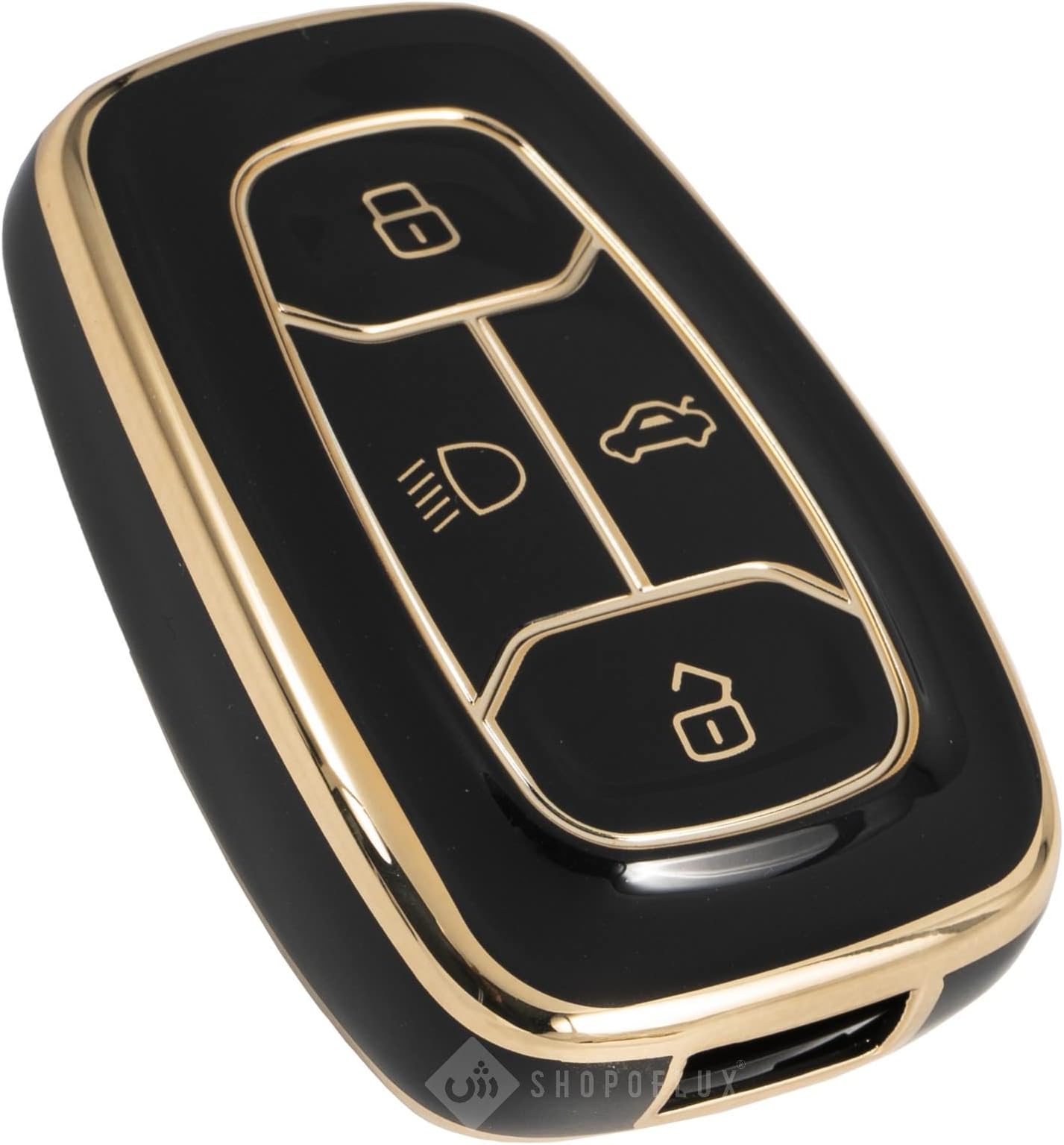 Tpu Key Cover Compatible With Tata Nexon | Harrier | Safari | Altroz | Tigor | Ev | Punch | Tiago Ev Electric 4 Button Smart Key Only (Black)