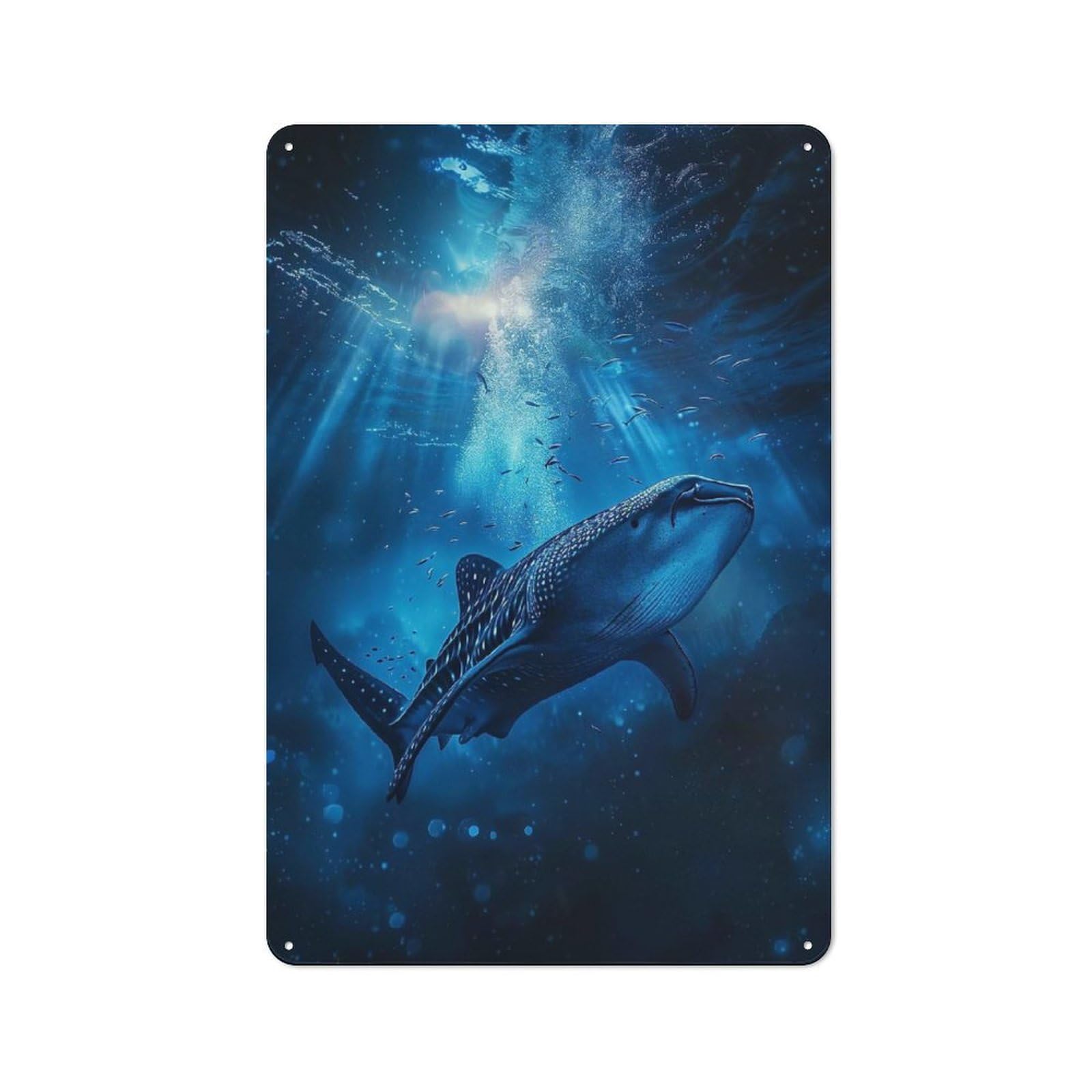 Junmoney Whale Shark Ocean Retro Tin Sign 30X20cm For Lounge Or Reading Corner, Gift For Lounge Decor Fans During The Christmas Season