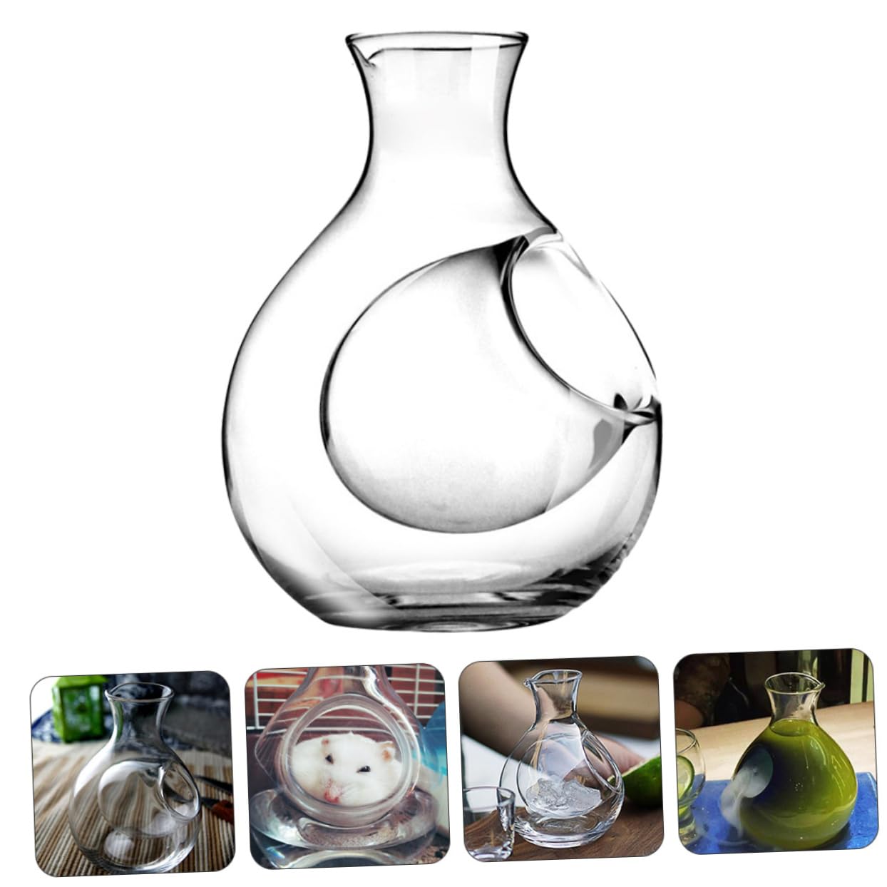 CIYODO 250ml Ice Wine Decanter Chilled Wine Dispenser Aerator Glass Beverage Dispenser for Bar Home