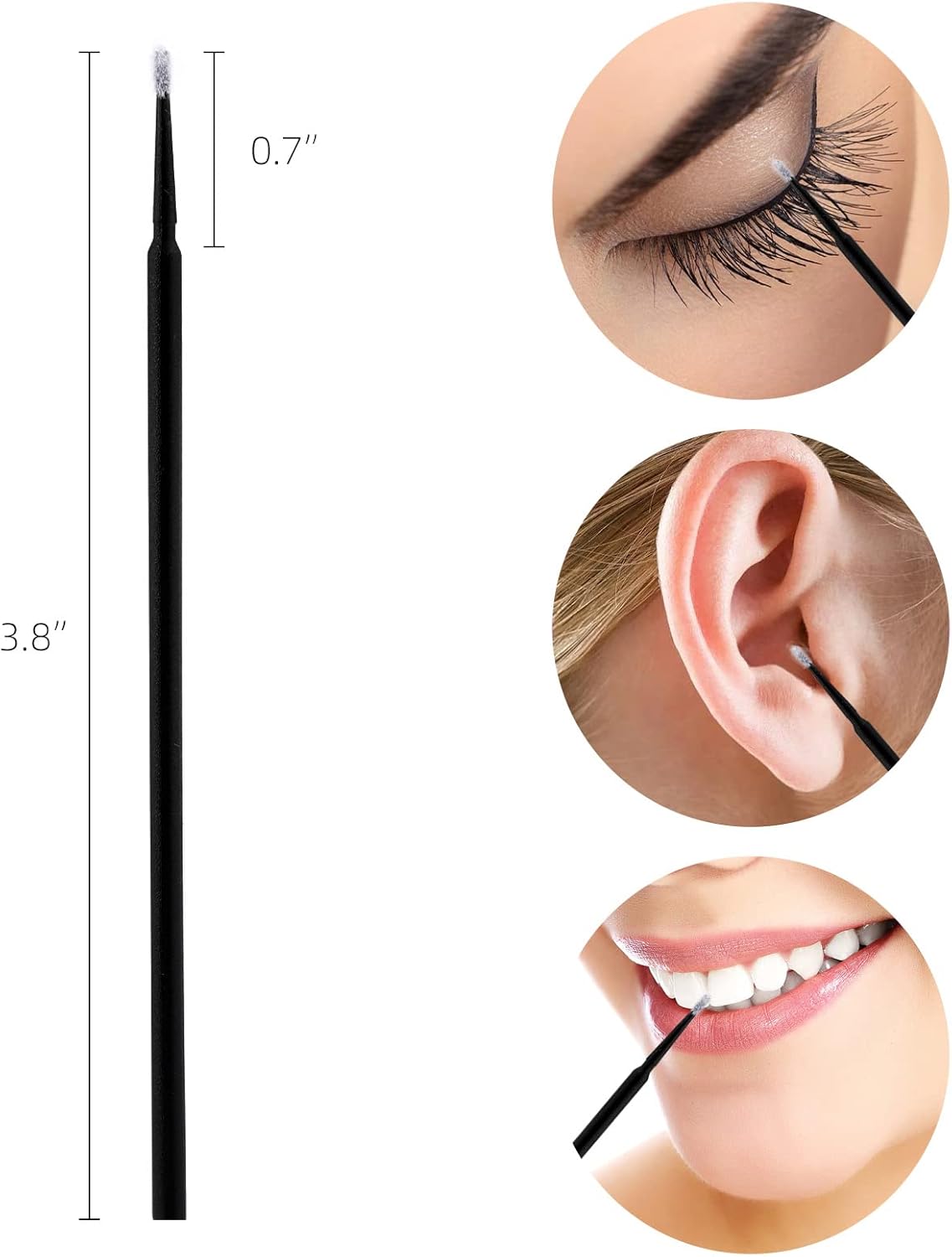 Tmax Disposable Micro Applicator Brush Micro Swabs, Eye Lashes Mascara