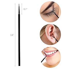 Tbestmax 500 Pcs Disposable Micro Applicator Brush Micro Swabs, Eye Lashes Mascara Wands for Eyelash Extension Black