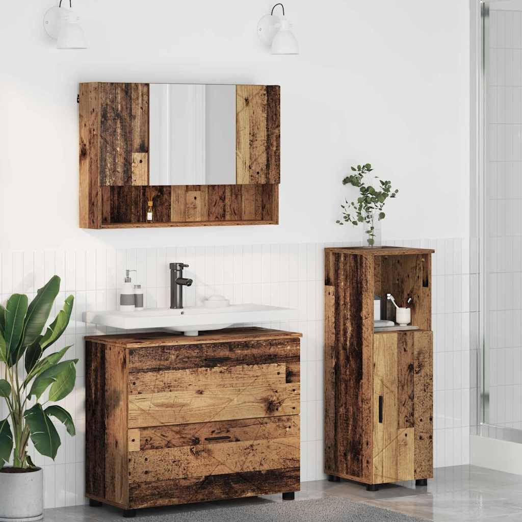 Juego de muebles de baño 3 piezas montado en la pared lavabo