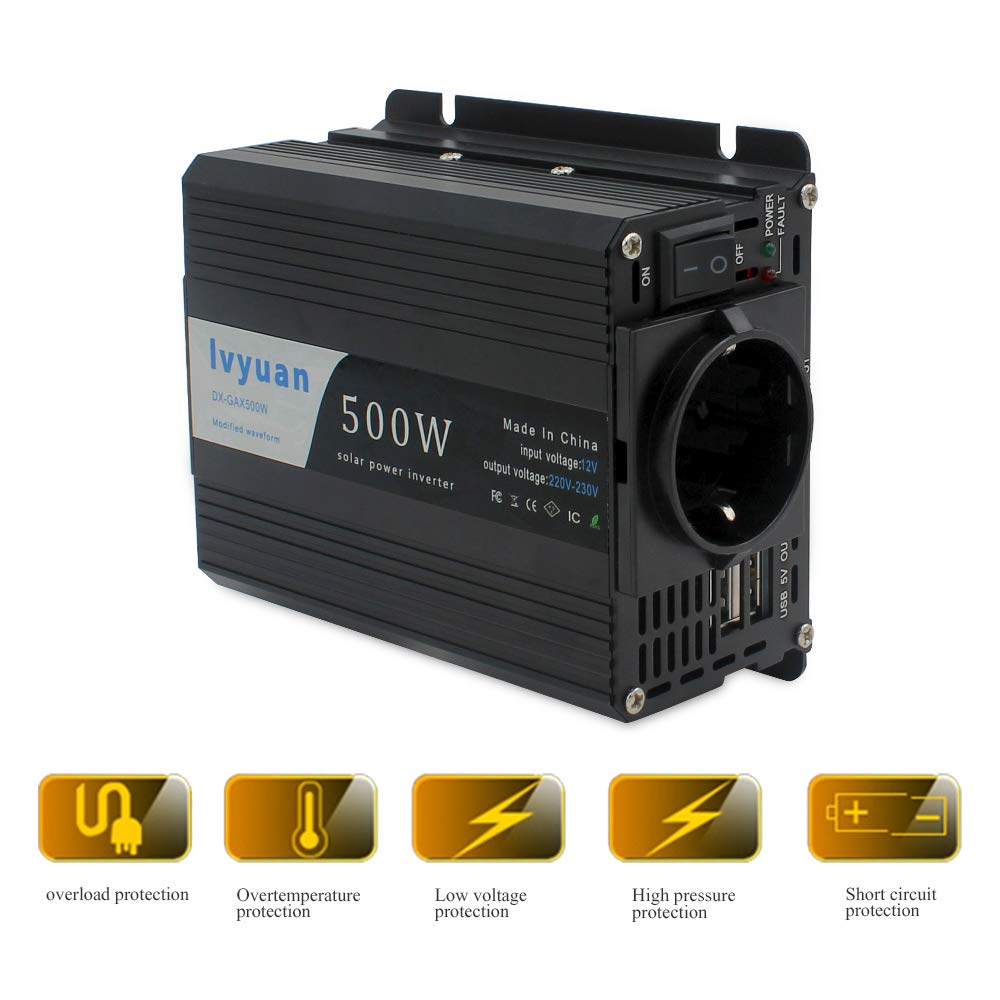 Przetwornica napięcia, 1000 W, DC 12 V do AC 220 V-240 V, przenośna ładowarka automotion, transformator, transformator, zasilacz samochodowy