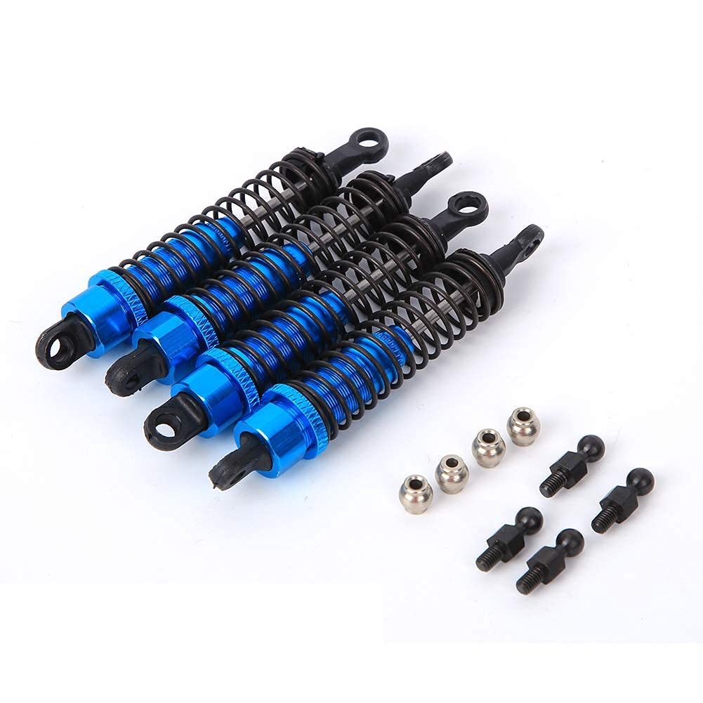 4Pcs RC Car Shock Struts Dampers with Ball heads Screws and Ball heads, 80mm/3.1in Front and Rear Shock Absorbers Oil Damper Replacement Parts for RGT 136100 1/10 RC Car (Blue 68126B)