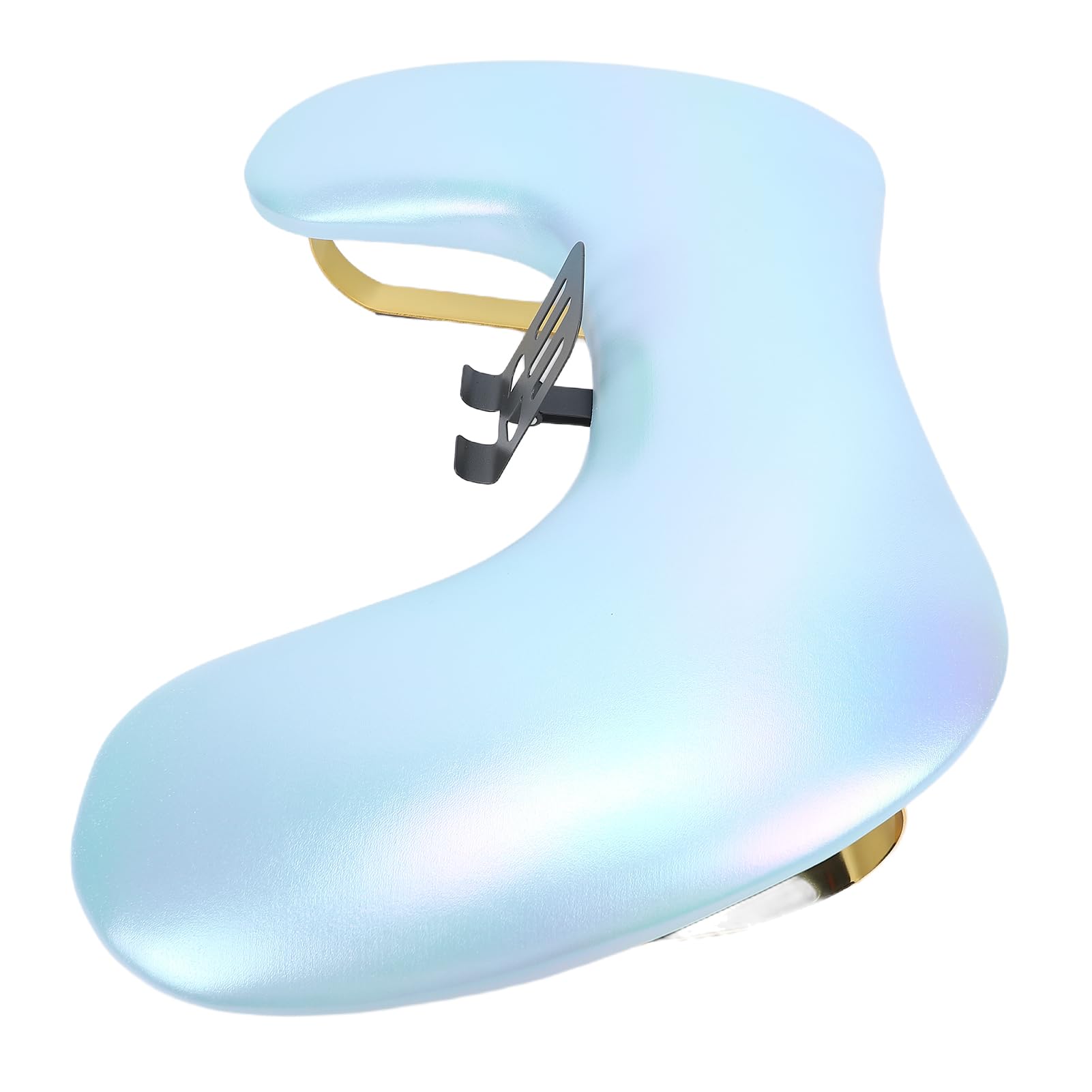 Reposabrazos ergonómico para uñas en forma de U, piel sintética, soporte ajustable para teléfono, cojín cómodo para manicura profesional y salón de belleza (cielo azul)