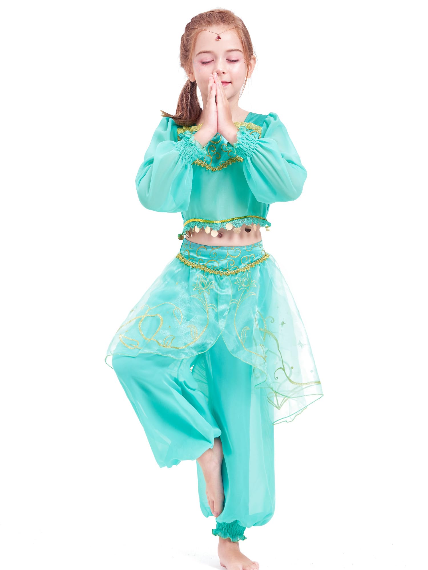 IKALI Princess Costume, Jasmine Dress, Mermaid Dress for Kids