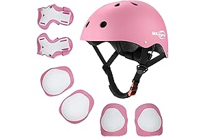Toddler's Comprehensive Safety Gear: Helmet and Protective Pads for Ages 2-14