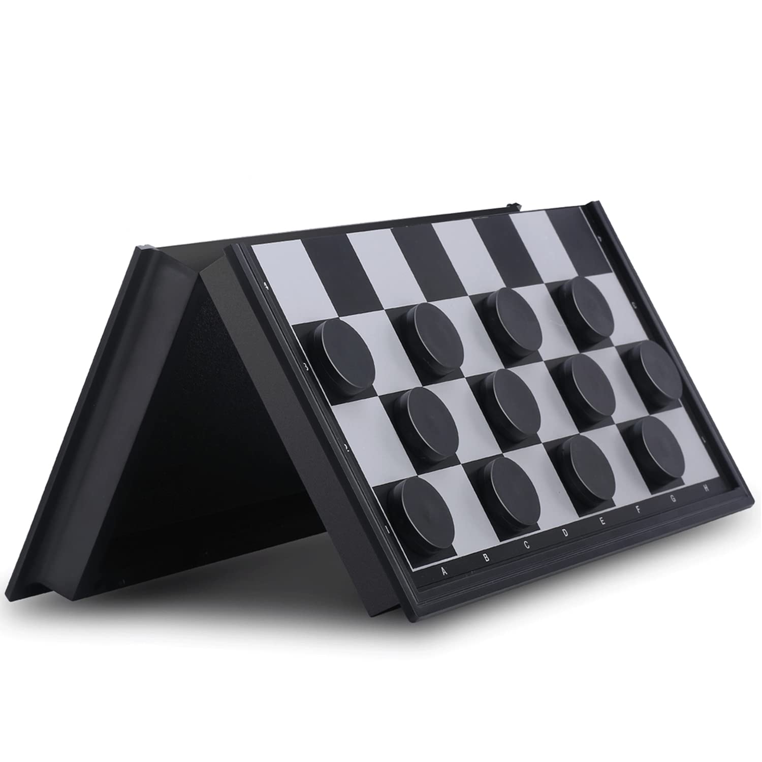 Magnetic Travel Checkers Board Game Set with Folding Board Family Educational Toys for Kids and Adults